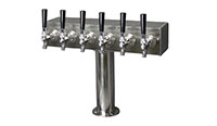 <!--600 Series 6 Faucet Glycol Ready T-Tower with 3 Inch (in) Round Base and Stainless Steel Faucet and Shank-->
