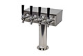 <!--4 Faucet Wine T-Tower with 304 Stainless Steel Faucets, Shanks, and 3 Inch (in) Diameter Base-->