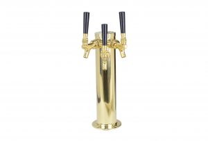 619PVD-3SS Three Faucet PVD Column With PVD Coated SS Faucets and SS Shanks