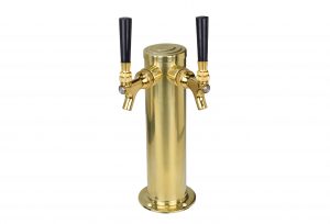 619PVD-SS Two Faucet PVD Column With PVD Coated SS Faucets and SS Shanks