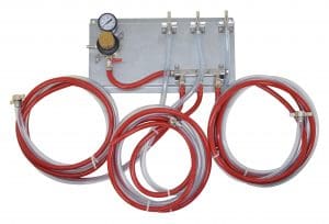 701T-3D Tap Rite Secondary Regulator Feeding a Three Way Distributor - With 8' Hoses 