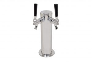 619N-SS Two Product Single Column Tower with 304 SS Faucets, Shanks and Tailpieces - 12" Tall - NON NSF
