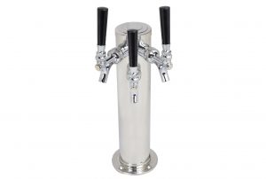 619NX-3SS Three Product Single Column Tower With 304 SS Faucets, Shanks and Tailpieces - 14" Tall - NON NSF