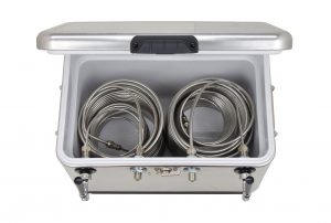 811MB-20FSS Two Product 54qt Stainless Steel Cooler with 120' Coils - 304 SS Faucets, Shanks and Cooler Couplings - Bartender Style