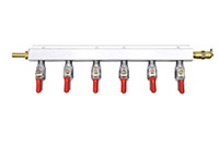 Aluminum Air Manifold with 6 Shutoffs and a Pressure Relief Safety