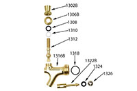 Complete Brass Shaft with Nut and Washer - 2