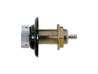 3 Inch (in) Length and 1/4 Inch (in) Bore Plated Nipple Shank with Black Plastic Flange