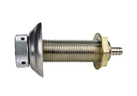 3-5/8 Inch (in) Length and 3/16 Inch (in) Bore Plated Barbed Nipple Complete Shank with Stainless Steel Flange
