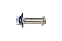 4-1/8 Inch (in) Length and 3/16 Inch (in) Bore Plated Brass Complete Shank with Black Plastic Flange
