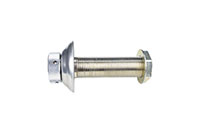 4-1/8 Inch (in) Length and 3/16 Inch (in) Bore Plated Brass Complete Shank with Stainless Steel Flange