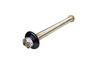 14 Inch (in) Length and 3/16 Inch (in) Bore Plated Brass Complete Shank with Black Plastic Flange