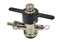 Wing Handle Coupler for “D” Systems Plated Brass Body with Plastic Handle