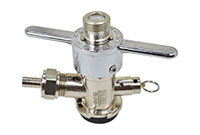 Wing Handle Coupler for “D” Systems Plated Brass Body with Metal Handle