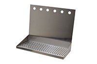 8 Inch (in) Width and 16 Inch (in) Length Wall Mount Tray with 6 Faucet Holes