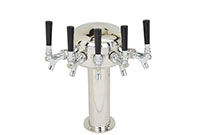 5 Faucet Chrome Plated Glycol Ready Mini Mushroom Tower