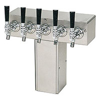 600 Series 5 Faucet Glycol Ready National Sanitation Foundation (NSF) Listed T-Tower with Stainless Steel Faucets, Shanks Square Base