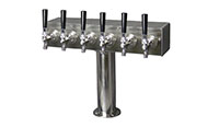 600 Series 6 Faucet Air Cooled National Sanitation Foundation (NSF) Listed T-Tower with Stainless Steel Faucets, Shanks, and 3 Inch (in) Round Base
