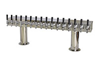700 Series 16 Faucet Air Cooled Air Cooled Pass-Thru Double Pedestal Draft Tower with 304 Stainless Steel Faucets, Shanks, and 4 Inch (in) Round Bases (0759NR-16-4SS)