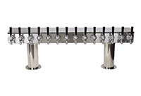 700 Series 14 Faucet Glycol Ready Stainless Steel Pass-Thru Double Pedestal Draft Tower with 4 Inch (in) Round Bases (0759NRG-14-4)