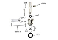 Lever Handle Sankey Tap Head for Picnic Pump "D" System - 2