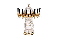 <!--8 Faucet Beige Marble Mushroom Ceramic Tower-->