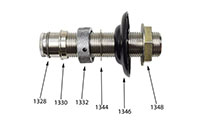 6 Inch (in) Length and 3/16 Inch (in) Bore Plated Brass Complete Shank with Black Plastic Flange - 2