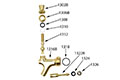 Complete Brass Shaft with Nut and Washer - 2