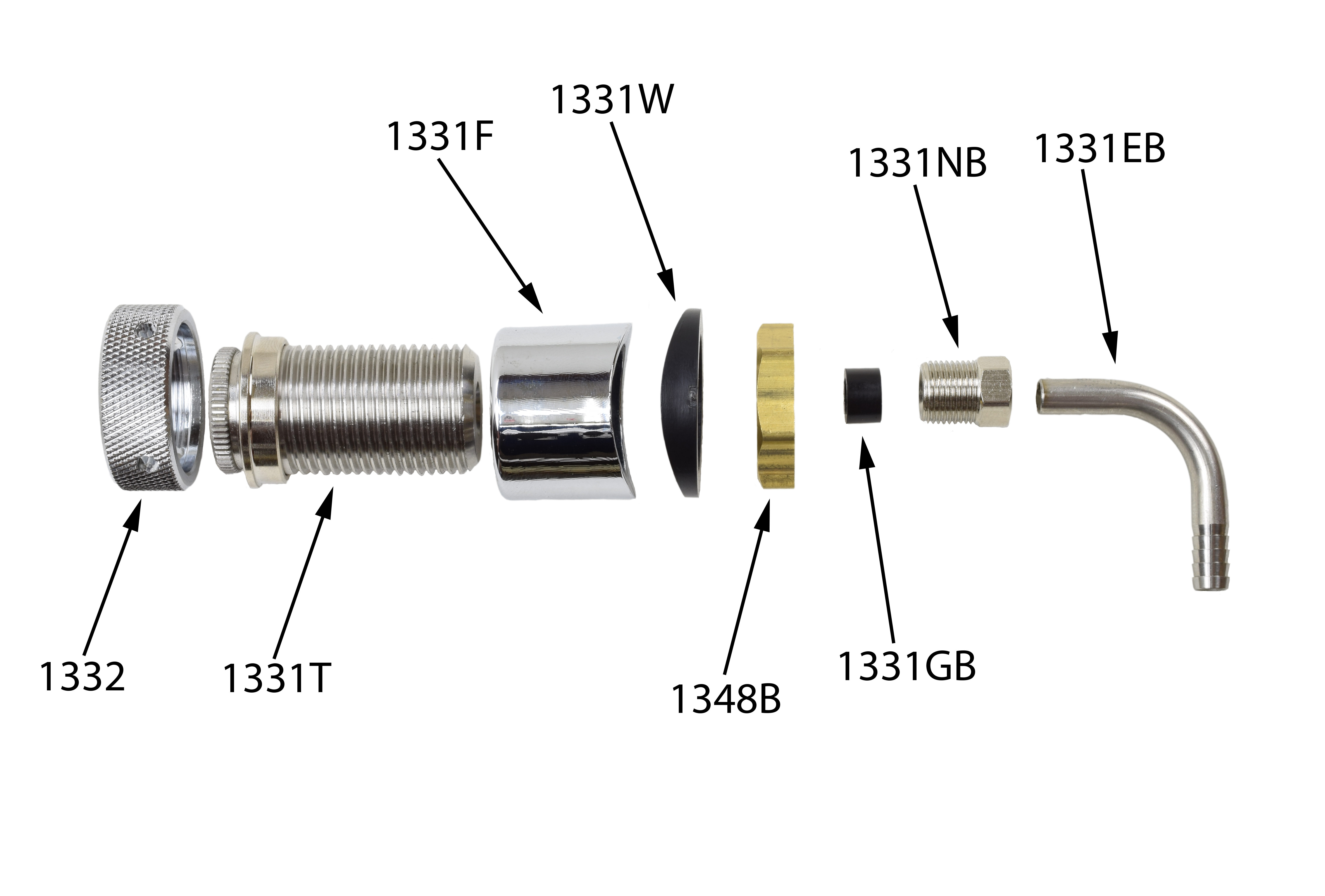 Include Hex Nut 2x Draft Beer Tap Connectors for Shank 90° Tailpiece Elbow 