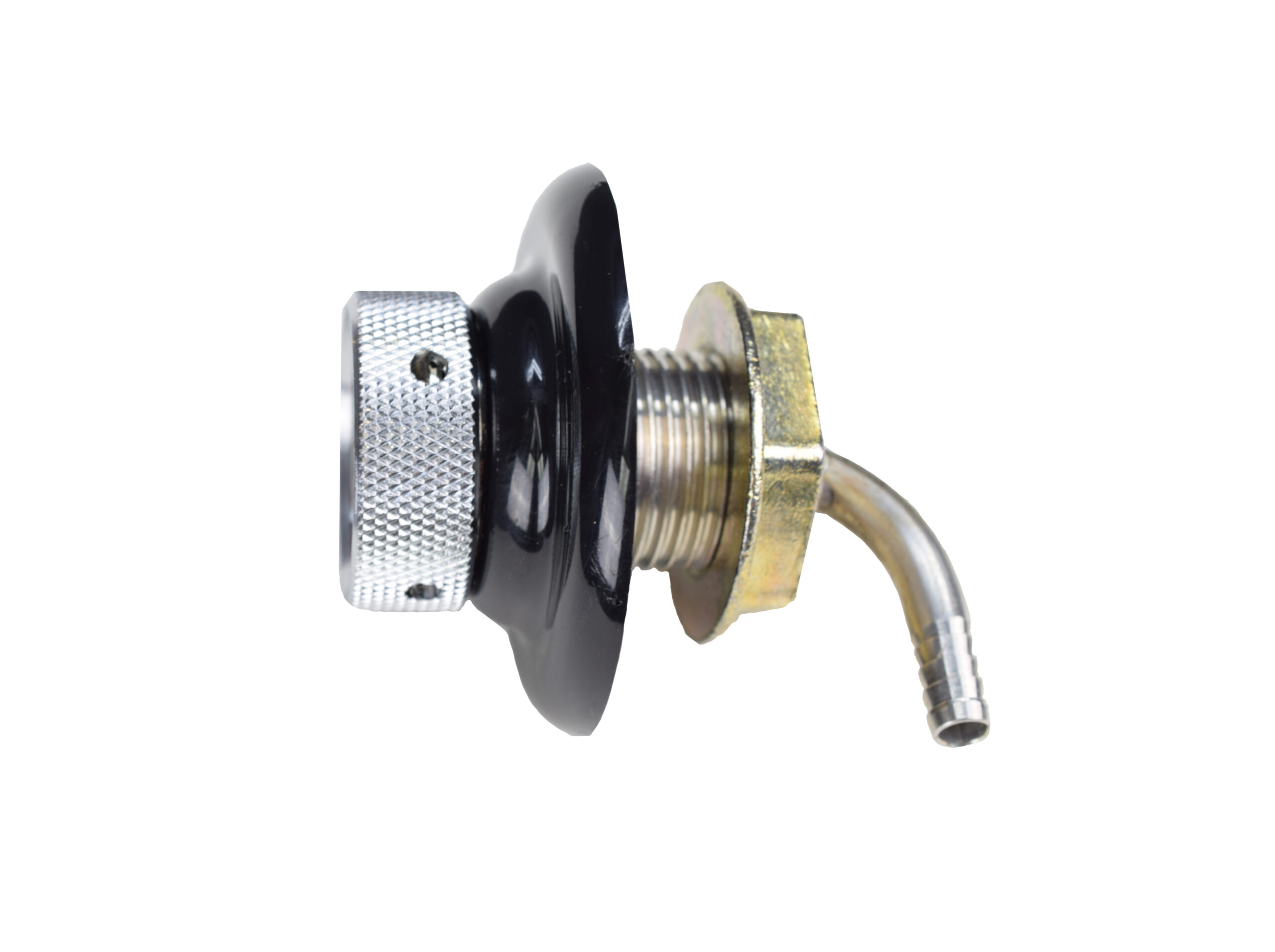 1331CXS Complete Stainless Steel Shank with 3/16" Barbed Elbow and Black Plastic Flange