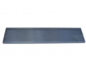 614S-20 Stainless Steel Tray and Perforated Grid Includes a 3 1/2" Threaded Drain Nipple - 20"L x 5"W 