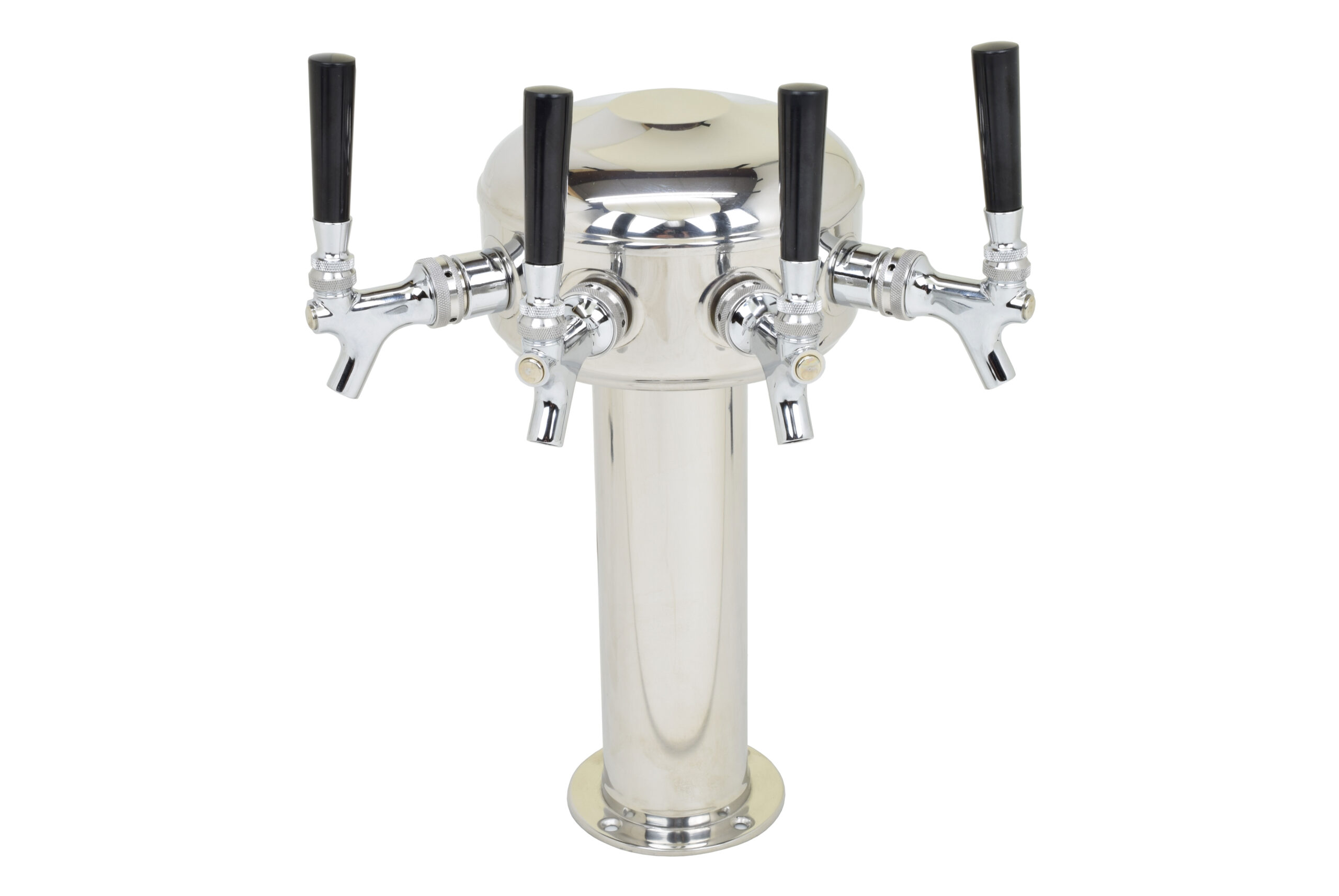 626C-4SSW Four Faucet Mini Mushroom Tower with 304 SS Faucets, Shanks and 5' of 1/4" barrier poly line