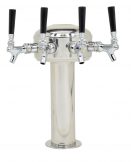 626C-4SSWfront Four Faucet Mini Mushroom Tower with 304 SS Faucets, Shanks and 5' of 1/4" barrier poly line