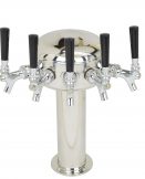 626C-5SSW Five Faucet Mini Mushroom Tower with 304 SS Faucets, Shanks and 5' of 1/4" Barrier Poly Line