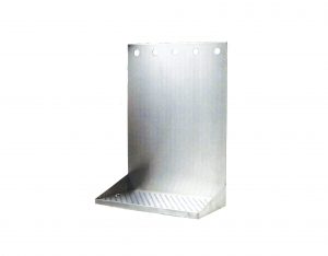 518-165T Stainless Steel Wall Mount Tray with 1/2" NPT Welded Drain - 16"L x 8"W x 18"H - Holes 3 1/4" On Center