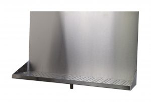 518-300T Stainless Steel Wall Mount Tray with 1/2" NPT Welded Drain - 30"L x 8"W x 18"H - No Holes 